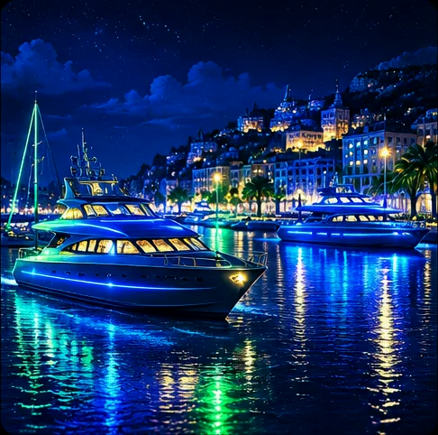 Neon Harbour slot artwork